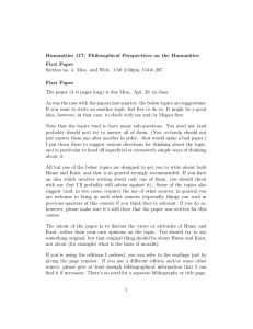 Humanities 117: Philosophical Perspectives on the Humanities First Paper