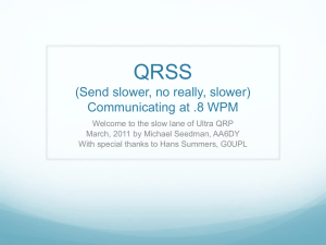 QRSS Communicating at .8 WPM