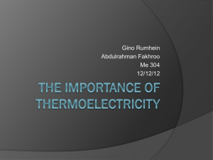 The Importance Of thermoelectricity