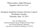 Eli Yablonovitch: Photovoltaics, high efficiency together