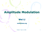 Analogue Modulation – Amplitude Modulation