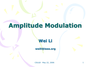 Analogue Modulation – Amplitude Modulation