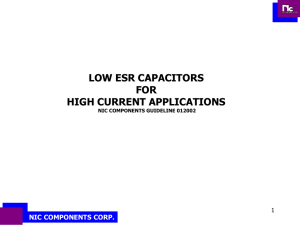 Low ESR capacitors - NIC Components Corp.