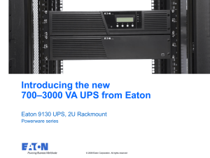 Eaton 9130 RM UPS Quick Introductory Presentation