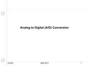 Analog to Digital (A/D) Conversion