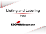 Fuse Listing and Labeling