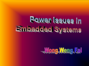 Power Issues in Embedded Systems