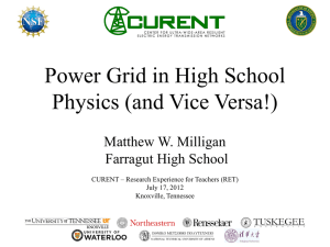 Power Grid in High School Physics