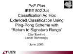 PoE Power Plus IEEE 802.3at Extended Classification Using Ping