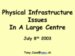 Physical Infrastructure Issues In A Large Centre July 8th 2003 Tony