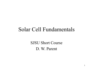 Solar cell fundamentals