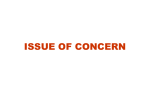 ISSUE OF CONCERN