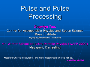Pulse and Pulse Processing