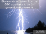Electrostatic actuators: from the GEO experience to the 2nd