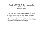 Tests of STO IF Components S. Weinreb April 15, 2009
