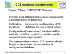 CCS configuration and conditions databse - Indico