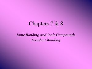 Ionic and Covalent bonding (WLC)