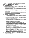 Period 10 Activity Sheet Solutions:  Electric Charge and Force