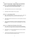 Period 17 Activity Sheet:  Induction Motors and Transformers