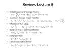 Review: Lecture 9