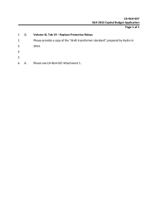 CA‐NLH‐037  NLH 2016 Capital Budget Application  Page 1 of 1 Volume III, Tab 19 – Replace Protective Relays 