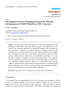 energies The Impacts of Power Switching Devices to the Thermal