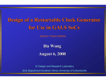 Design of a Restartable Clock Generator for Use in GALS
