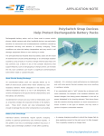 APPLICATION NOTE PolySwitch Strap Devices Help Protect Rechargeable Battery Packs