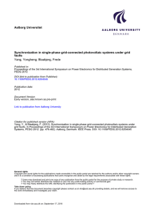 Aalborg Universitet Synchronization in single-phase grid-connected photovoltaic systems under grid faults