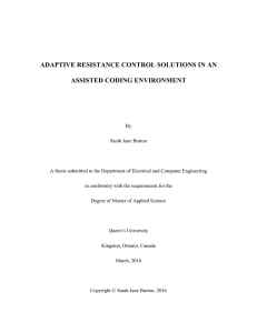 ADAPTIVE RESISTANCE CONTROL SOLUTIONS IN AN ASSISTED CODING ENVIRONMENT