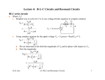 Lecture 4: RLC series circuit: V