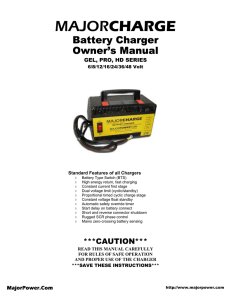 CHARGE Battery Charger Owner’s Manual GEL, PRO, HD SERIES
