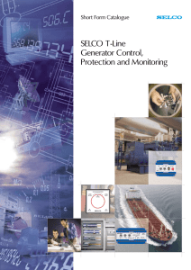 SELCO T-Line Generator Control, Protection and Monitoring Short Form Catalogue