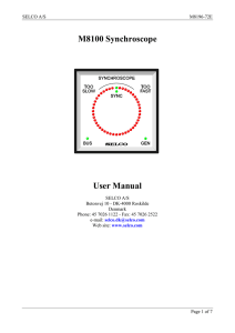 M8100 Synchroscope User Manual