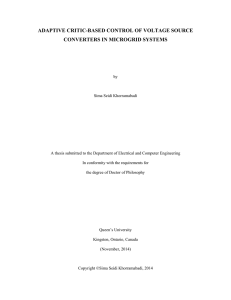 ADAPTIVE CRITIC-BASED CONTROL OF VOLTAGE SOURCE CONVERTERS IN MICROGRID SYSTEMS