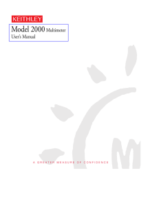 Model 2000 Multimeter User’s Manual
