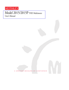 Model 2015/2015P THD Multimeter User’s Manual