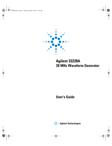 Agilent 33220A  20 MHz Waveform Generator User's Guide
