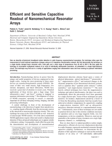 Efficient and Sensitive Capacitive Readout of Nanomechanical Resonator Arrays Patrick A. Truitt,