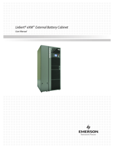 Liebert eXM External Battery Cabinet User Manual
