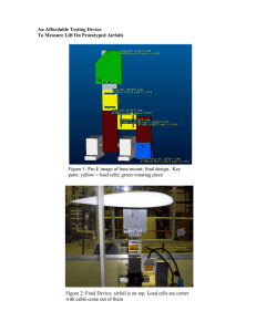 Figure 1: Pro E image of base mount; final design. ... parts: yellow = load cells; green=rotating piece An Affordable Testing Device