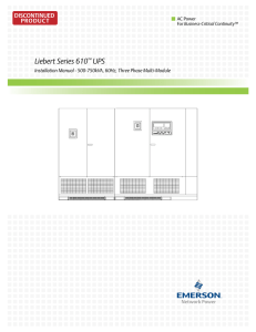 Liebert Series 610 UPS DISCONTINUED PRODUCT