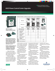 ASCO Power Control Center Upgrades ASCO Group 5 Power Control Center