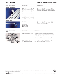 METALUX F-BAY POWER CONNECTIONS Modular Cord &amp; Plug
