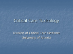 Critical Care Toxicology - Division of Critical Care