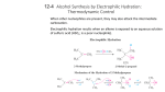 Alcohol Synthesis by Electrophilic Hydration