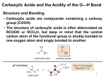 Carboxylic Acids and the Acidity of the O—H Bond