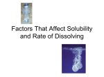 Factors That Affect Solubility and Rate of Dissolving