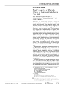 Direct Conversion of Ethane to Ethanol by Engineered Cytochrome P450 BM3 Peter Meinhold,