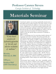 Materials Seminar Professor Carsten Sievers Georgia Institute of  Technology